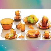سرویس غذاخوری دورالکس فرانسه عسلی 6 نفره 44 پارچه